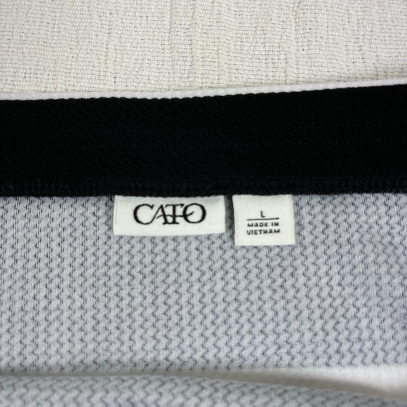 Cato Pencil Skirt Womens Large Black White‎ Striped Stretch Pull On Business - Picture 7 of 10